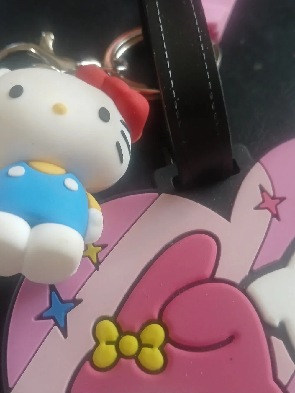 Hello Kitty Pink Heart Luggage Tag with Friends Charm And Lanyard Key Ring 2024